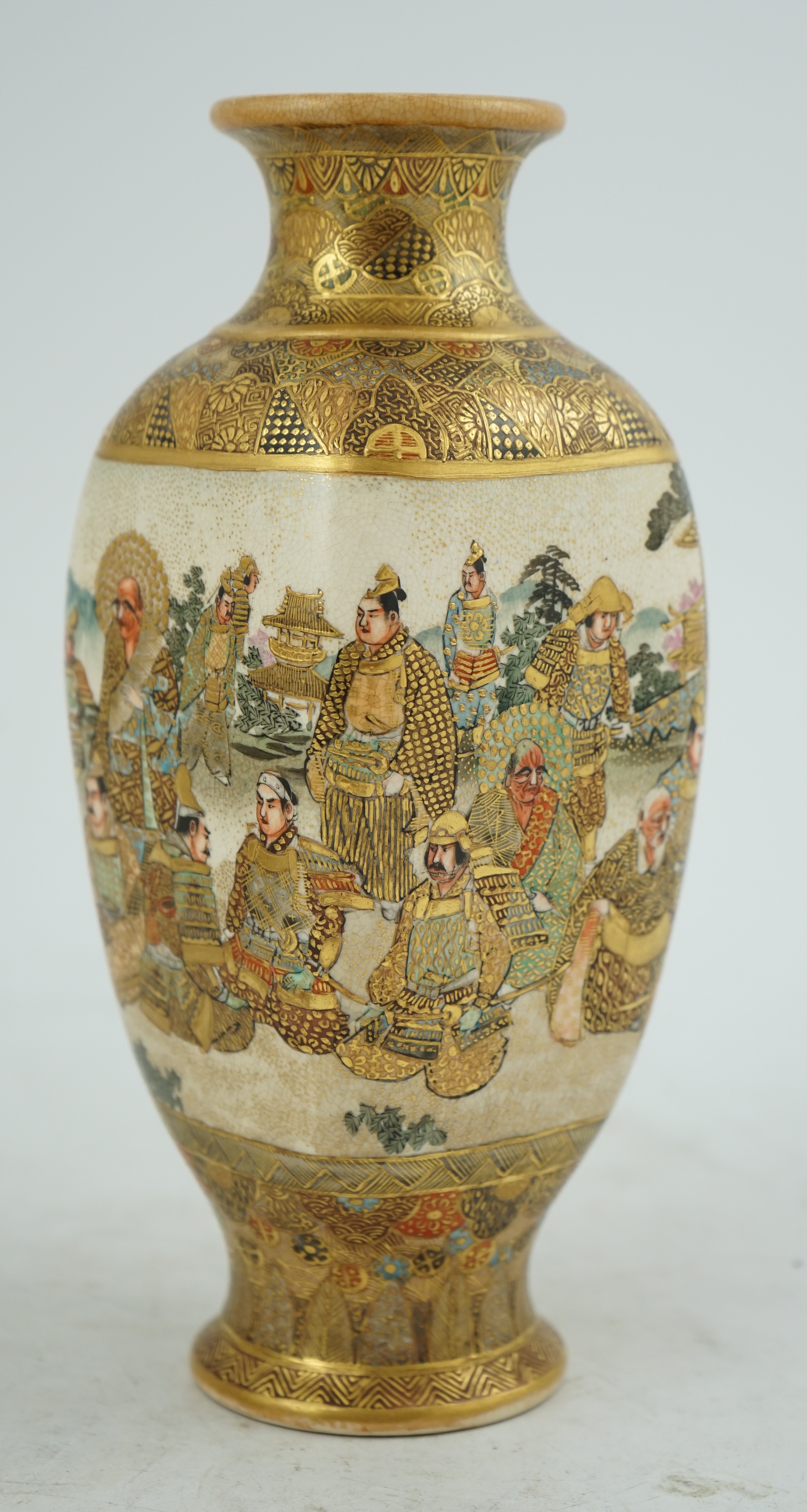 A Japanese Satsuma square section vase, Meiji period